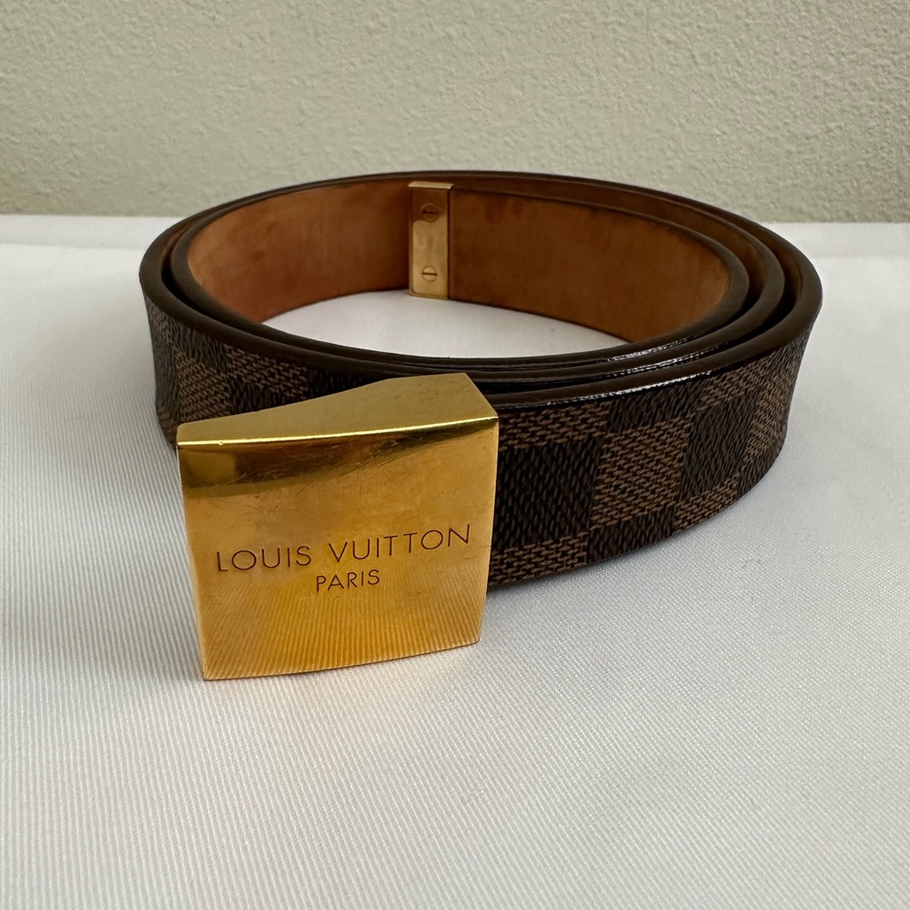 Pre-owned authentic Louis Vuitton Damier belt - Picture 1 of 11